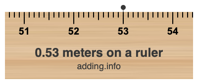 0.53 meters on a ruler