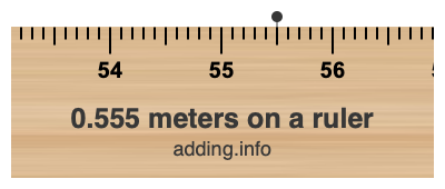 0.555 meters on a ruler 0.555 meters on a ruler