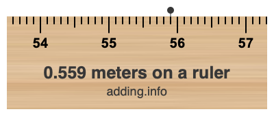 0.559 meters on a ruler 0.559 meters on a ruler