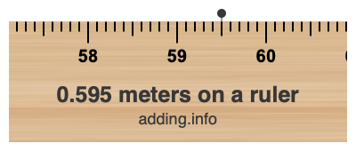 0.595 meters on a ruler 0.595 meters on a ruler