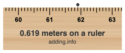 0.619 meters on a ruler 0.619 meters on a ruler