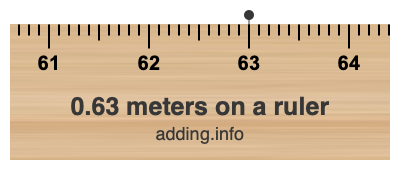0.63 meters on a ruler