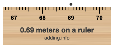 0.69 meters on a ruler