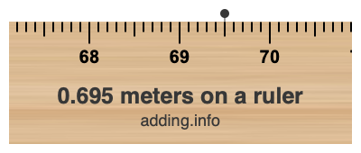 0.695 meters on a ruler