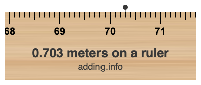 0.703 meters on a ruler