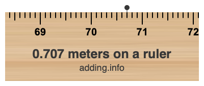 0.707 meters on a ruler 0.707 meters on a ruler