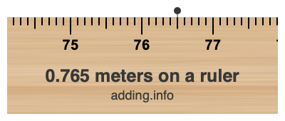 0.765 meters on a ruler 0.765 meters on a ruler