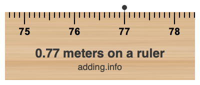 0.77 meters on a ruler 0.77 meters on a ruler