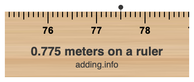 0.775 meters on a ruler 0.775 meters on a ruler