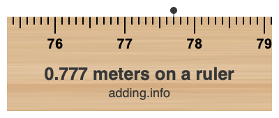 0.777 meters on a ruler 0.777 meters on a ruler