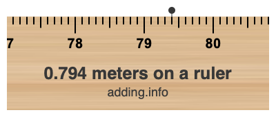 0.794 meters on a ruler