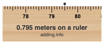 0.795 meters on a ruler