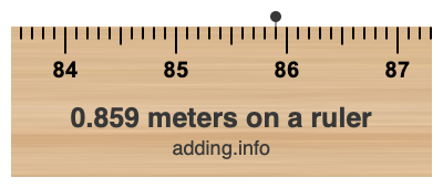 0.859 meters on a ruler 0.859 meters on a ruler