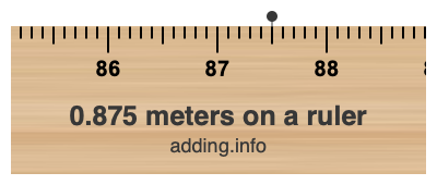 0.875 meters on a ruler