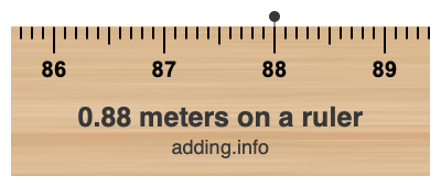 0.88 meters on a ruler