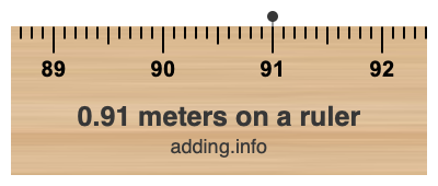0.91 meters on a ruler 0.91 meters on a ruler