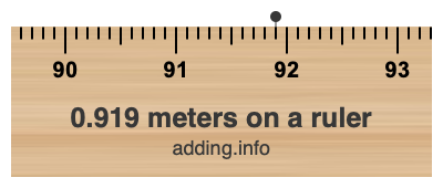 0.919 meters on a ruler