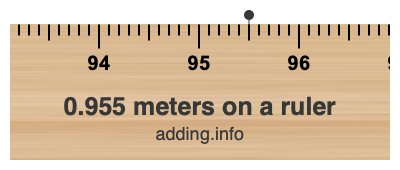 0.955 meters on a ruler 0.955 meters on a ruler