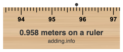 0.958 meters on a ruler 0.958 meters on a ruler