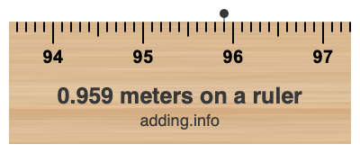 0.959 meters on a ruler