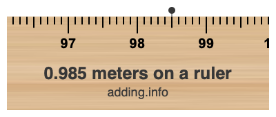 0.985 meters on a ruler 0.985 meters on a ruler