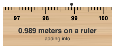 0.989 meters on a ruler 0.989 meters on a ruler