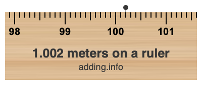 1.002 meters on a ruler