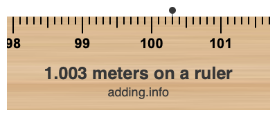 1.003 meters on a ruler