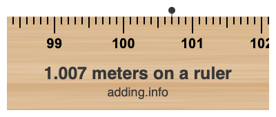 1.007 meters on a ruler