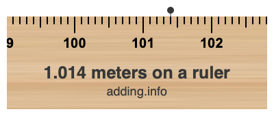 1.014 meters on a ruler