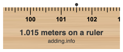 1.015 meters on a ruler