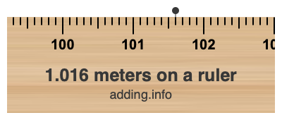 1.016 meters on a ruler