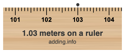 1.03 meters on a ruler 1.03 meters on a ruler