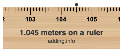 1.045 meters on a ruler