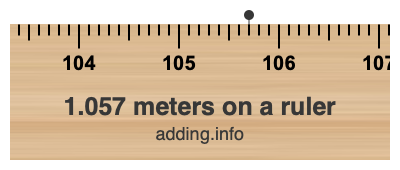 1.057 meters on a ruler