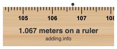 1.067 meters on a ruler