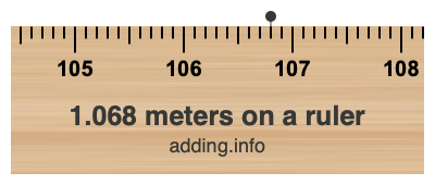 1.068 meters on a ruler