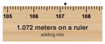 1.072 meters on a ruler