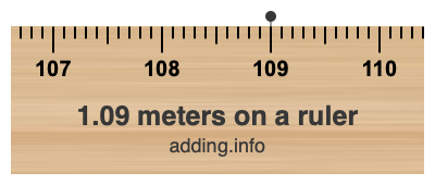 1.09 meters on a ruler 1.09 meters on a ruler