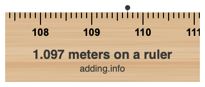 1.097 meters on a ruler