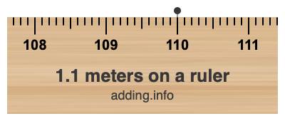 1.1 meters on a ruler