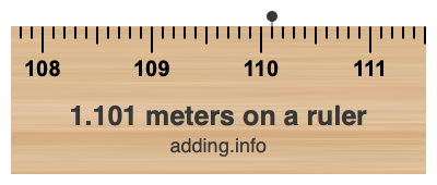 1.101 meters on a ruler 1.101 meters on a ruler