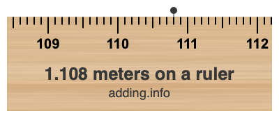 1.108 meters on a ruler 1.108 meters on a ruler