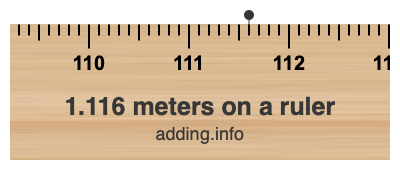 1.116 meters on a ruler