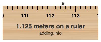 1.125 meters on a ruler