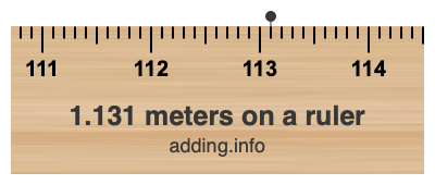 1.131 meters on a ruler 1.131 meters on a ruler