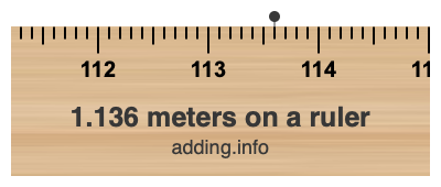 1.136 meters on a ruler 1.136 meters on a ruler