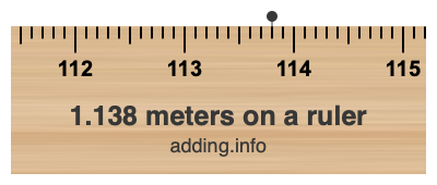 1.138 meters on a ruler 1.138 meters on a ruler