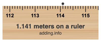 1.141 meters on a ruler 1.141 meters on a ruler