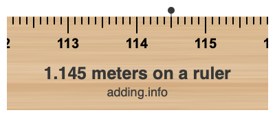 1.145 meters on a ruler 1.145 meters on a ruler